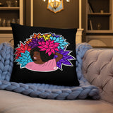 Beauty with Flowers - Throw Pillow