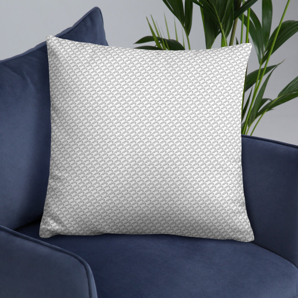Beautiful Beloved Flourish (silver/white) - Throw Pillow