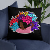Beauty with Flowers - Throw Pillow