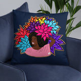 Beauty with Flowers - Throw  Pillow