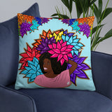 Beauty with Flowers - Throw Basic Pillow