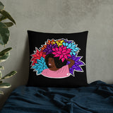Beauty with Flowers - Throw Pillow