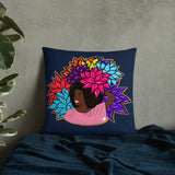 Beauty with Flowers - Throw  Pillow