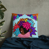 Beauty with Flowers - Throw Basic Pillow