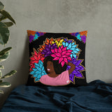 Beauty with Flowers - Throw Basic Pillow