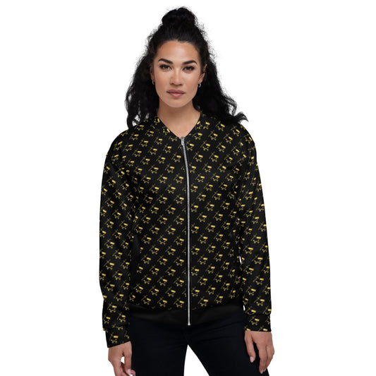 Gold and Bold Warrior - Unisex Bomber Jacket - black