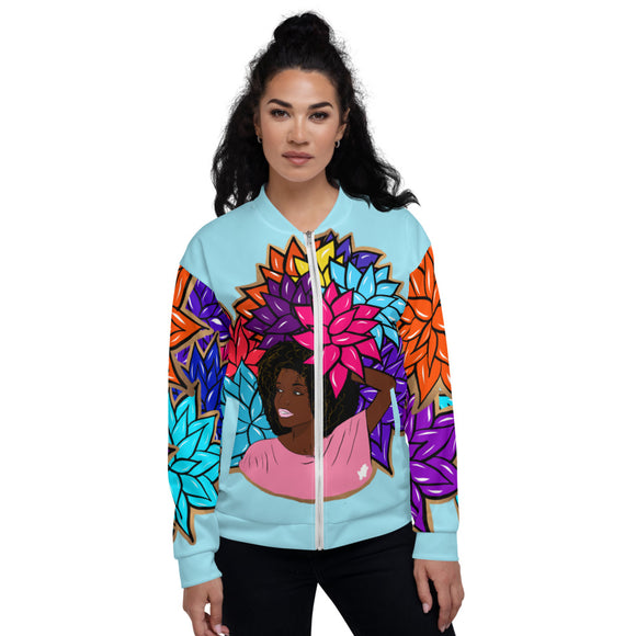 Beauty with Flowers - Unisex Bomber Jacket