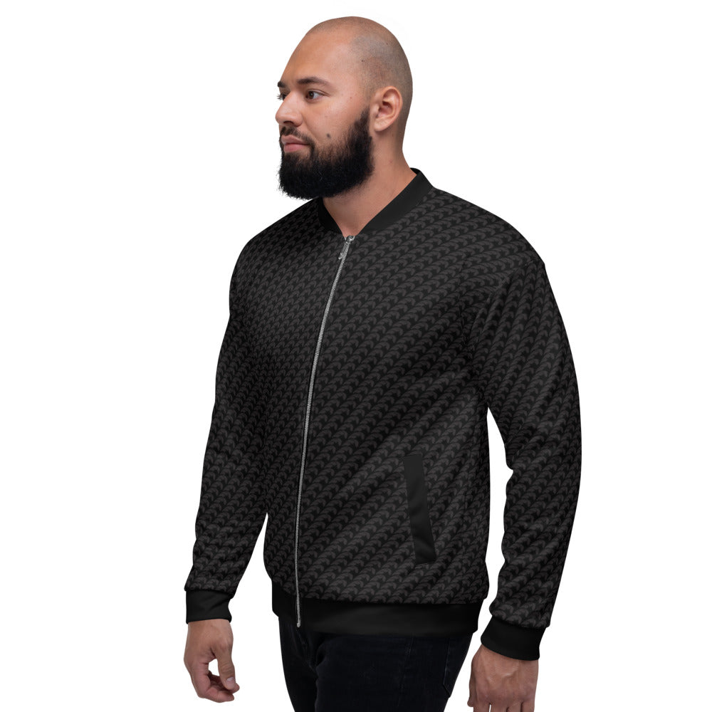 Beautiful Beloved One Flourish (black/black) - Unisex Bomber Jacket - black on black