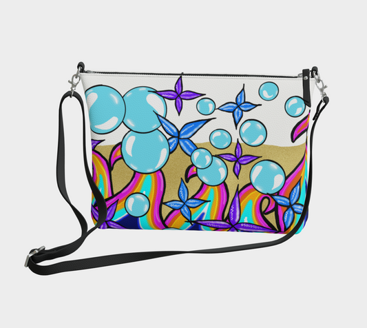 Bubble Rave - Vegan Leather Crossbody - white