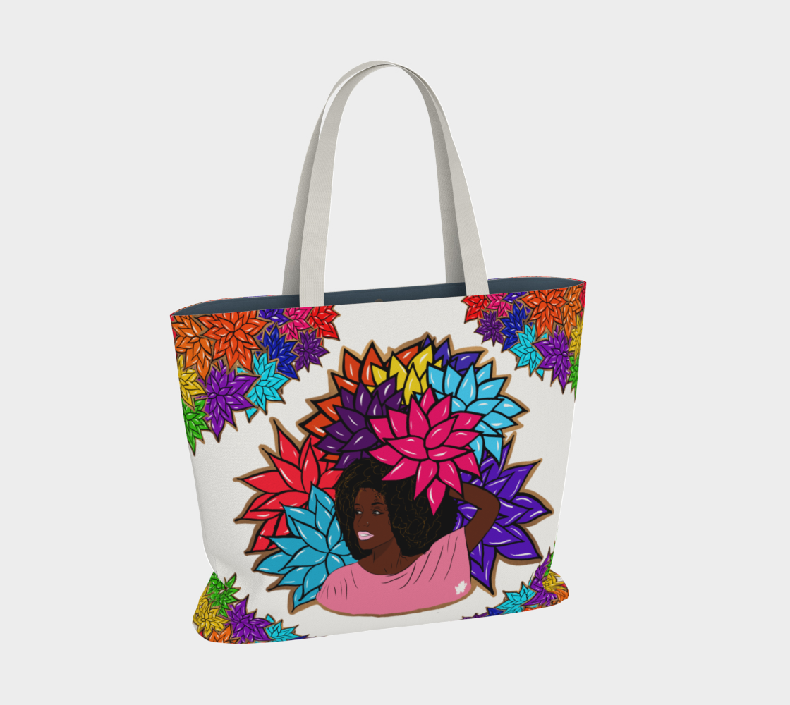 Beauty with Flowers - Large Tote Bag