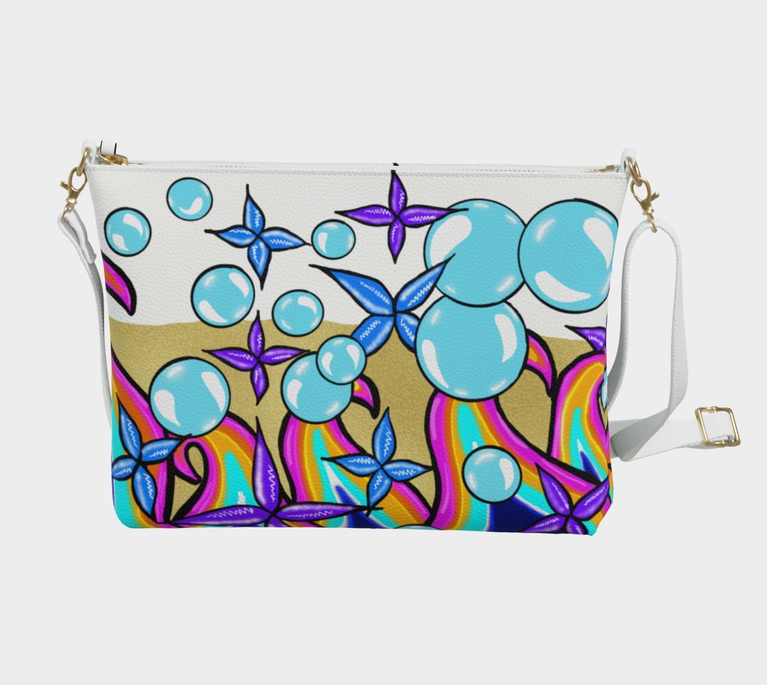 Bubble Rave - Vegan Leather Crossbody - white