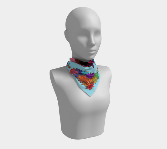 Beauty with Flowers - Square Scarf - lt. blue