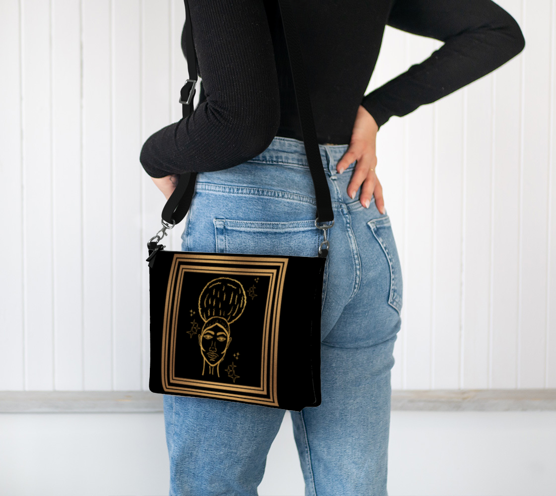 Afro Beauty Sparkle “Framed”- Vegan Leather Crossbody