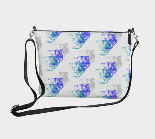 Lioness Arising Pattern - Vegan Leather Crossbody -wht