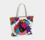 Beauty with Flowers - Large Tote Bag