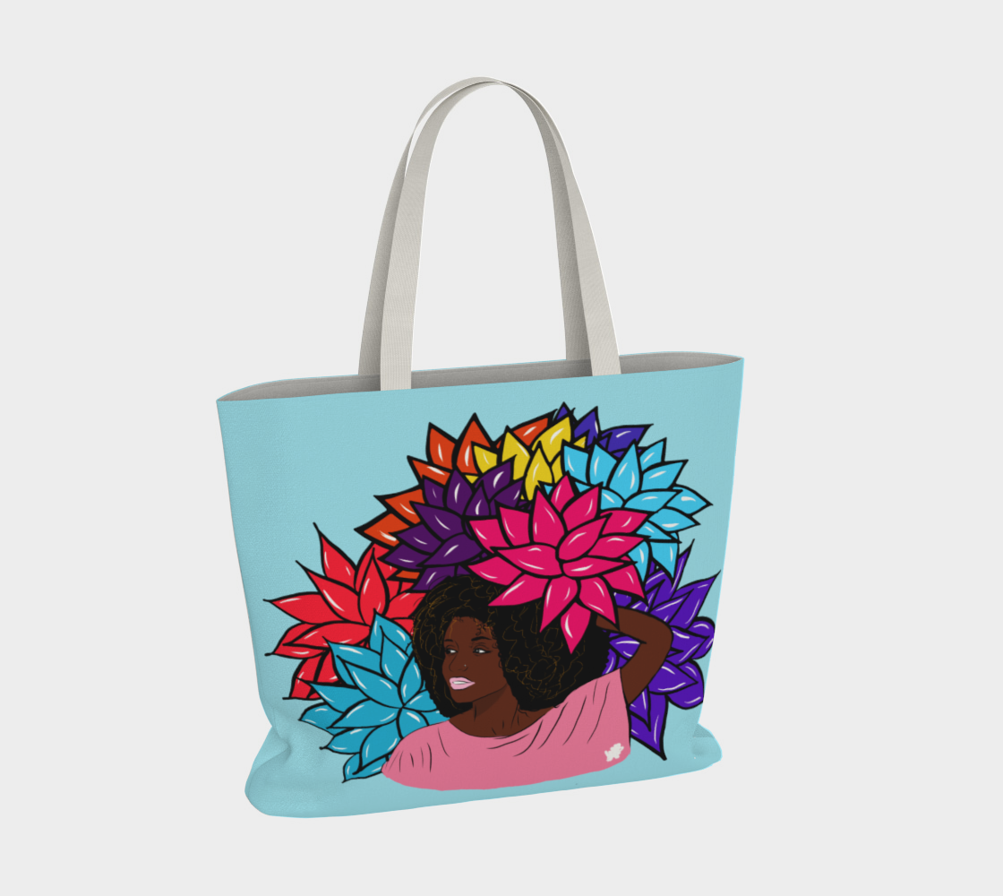 Beauty with Flowers - Large Tote Bag