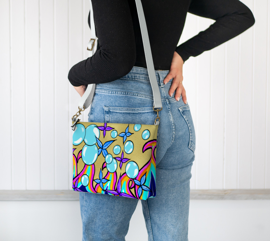 Bubble Rave - Vegan Leather Crossbody - White