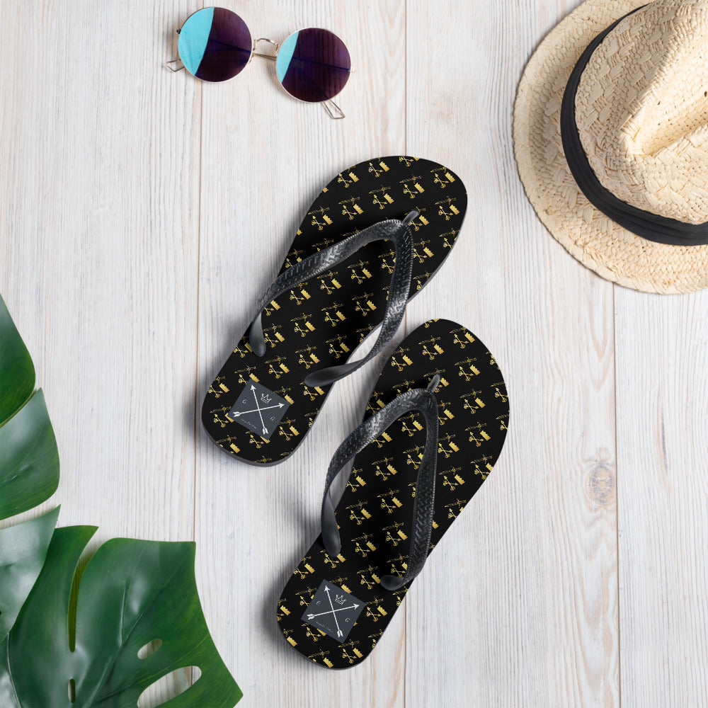 Gold and Bold Warrior - Unisex Flip-Flops