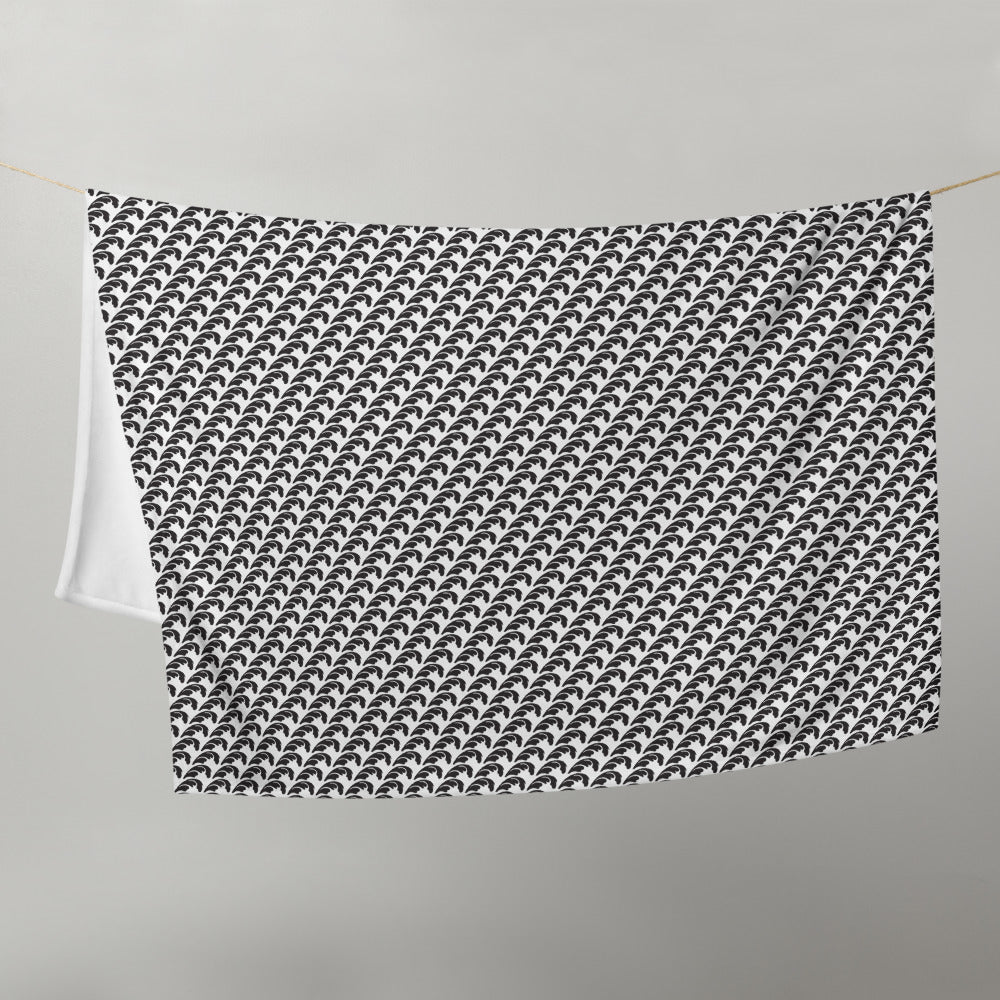 Beautiful Beloved Flourish (white/black) - Throw Blanket