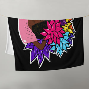 Beauty with Flowers - Throw Blanket