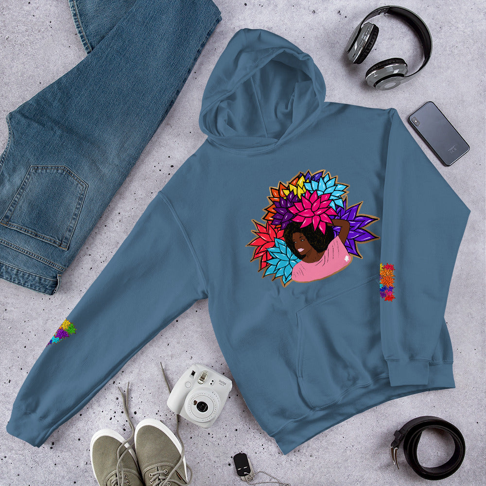 Beauty with Flowers - Unisex Hoodie