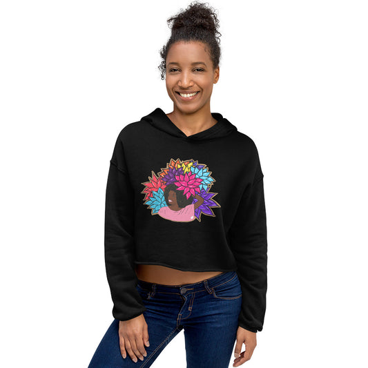 Beauty with Flowers - Crop Hoodie